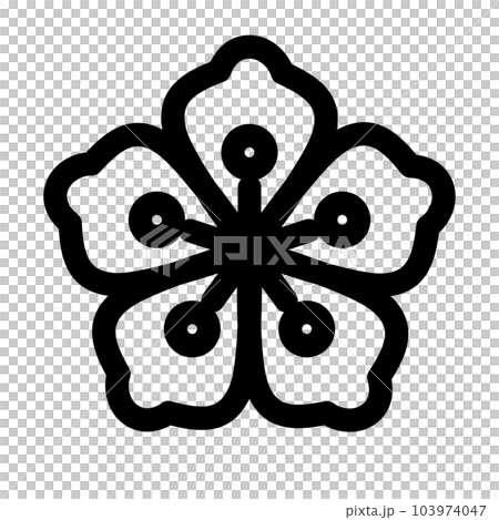 代表一朵花的線條樣式圖標 代表一朵花的線條樣式圖標 103974047