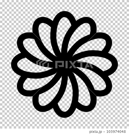 代表花、菊花的線條樣式圖標 103974048