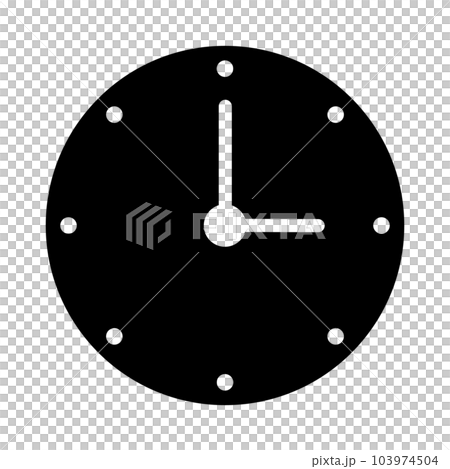 モダンな壁掛け時計のシルエットアイコン。ベクター。 モダンな壁掛け時計のシルエットアイコン。ベクター。 103974504