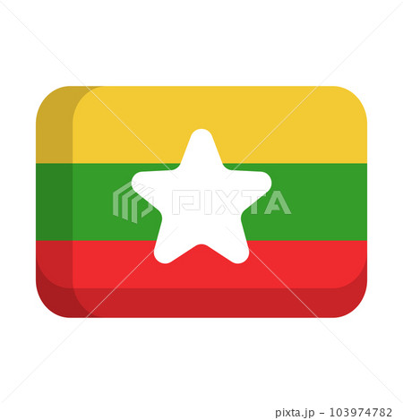 ポップなミャンマー国旗のアイコン。ベクター。 103974782