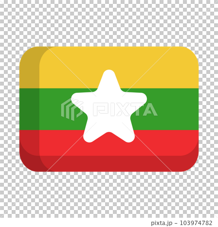 ポップなミャンマー国旗のアイコン。ベクター。 103974782