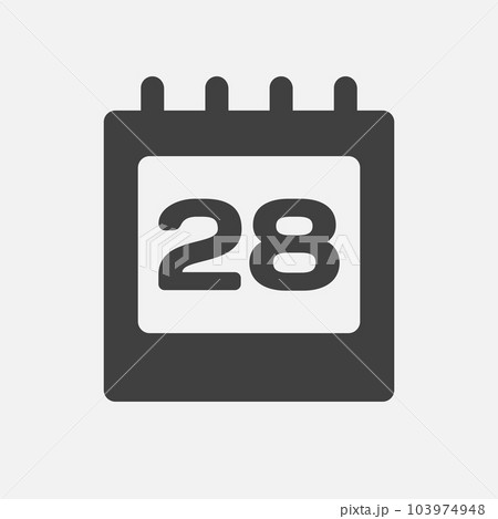 Icon page calendar day - number 28 103974948