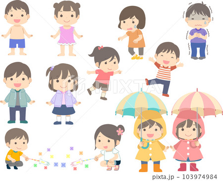 子供のイラストセット 103974984