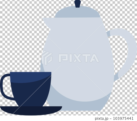 Coffee cup and teapot. flat style cartoon illustration. 103975441