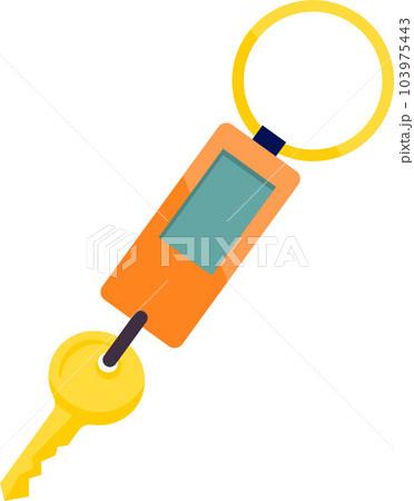 Key and keychain, keyring. flat style cartoon...のイラスト素材 [103975443] - PIXTA