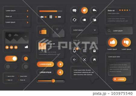 User interface elements for video tube mobile app. Live streaming service, multimedia content, video player gui templates. Unique neumorphic ui ux design kit. Manage and navigation form and components User interface elements for video tube mobile app. Live streaming service, multimedia content, video player gui templates. Unique neumorphic ui ux design kit. Manage and navigation form and components 103975540