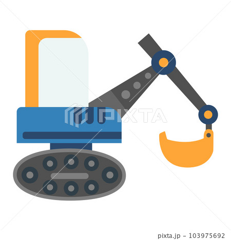 Cartoon excavator machine. Vector illustration on a white background Cartoon excavator machine. Vector illustration on a white background 103975692