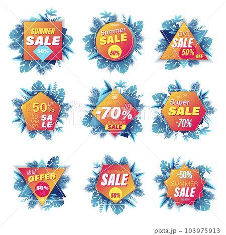 Set of summer sale banner shopping 3d style 103975913