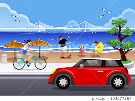background of summer scenery, summer beach landscape 103977167