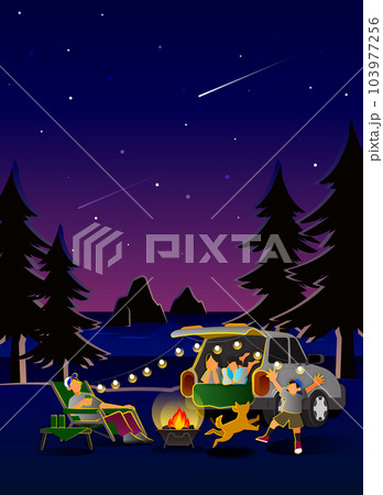 background of summer scenery, camping family 103977256