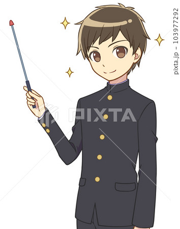 指し棒を持つ学ランの男の子　キリッ 103977292