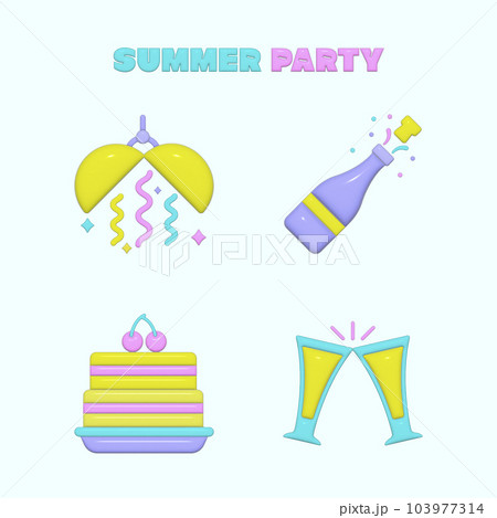 summer festival event object icon set summer festival event object icon set 103977314