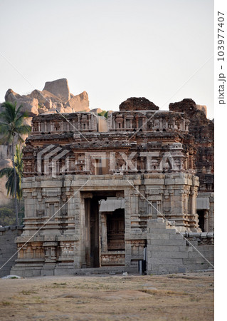 Entrance tower of Achutaraya Temple, Hampi an Unesco heritage site,  Karnataka, India 103977407