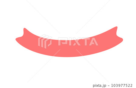 Red ribbon banner icon. Web design element. Hand drawn valentine vector illustration. Place for your text for wedding, greeting card and holidays copy space 103977522