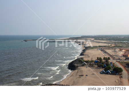 Beach Shoreline from The New Light House, Pondicherry, India 103977529