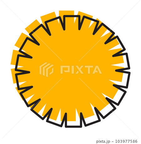 Trendy vector minimalist geometric line color basic flower element. Shape abstract figure bauhaus form. Retro style texture illustration. Modern design poster, cover, card design 103977586