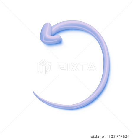 3D arrow round frame pointer icon minimalist style illustration. isolated transparent png background 103977686