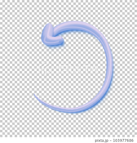 3D arrow round frame pointer icon minimalist style illustration. isolated transparent png background 103977686