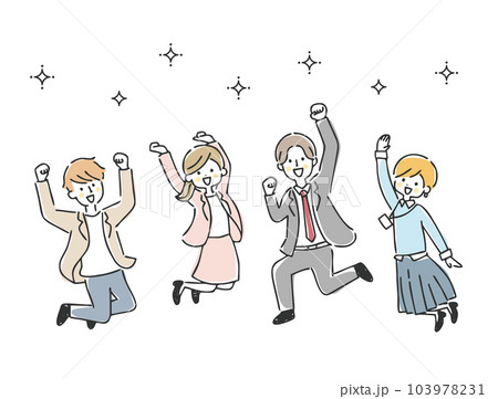 ジャンプするビジネスパーソン 103978231