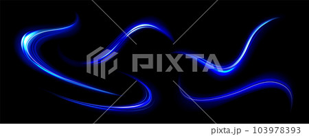 Blue light lines, effect of speed motion trails Blue light lines, effect of speed motion trails 103978393