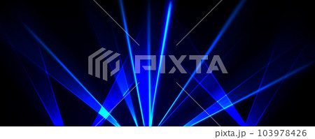 Blue laser show light beam effect for disco party Blue laser show light beam effect for disco party 103978426