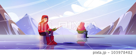 Ice winter man together fishing in hole vector Ice winter man together fishing in hole vector 103978482