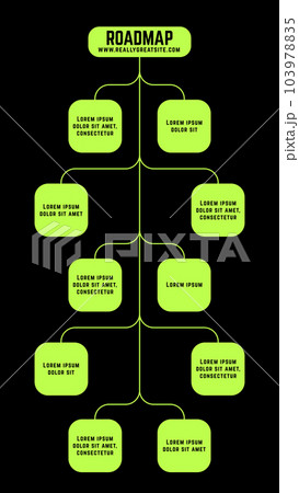 Roadmap in the form of tree on black background. Business chart. Roadmap in the form of tree on black background. Business chart. 103978835