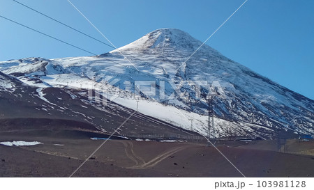 Osorno volcano snowy peak, in Puerto Varas, south of Chile 103981128