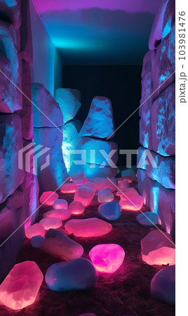 クリスタル　背景素材　洞窟 103981476