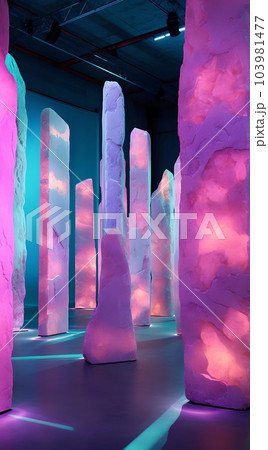 クリスタル　背景素材　洞窟 103981477