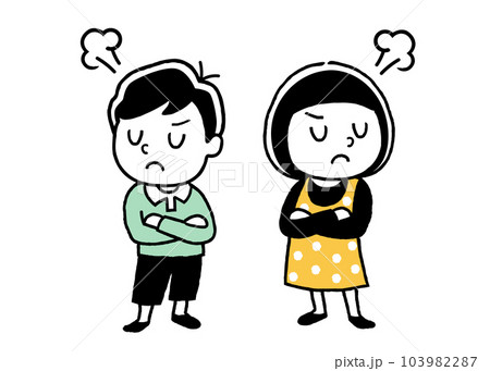 ベクターイラスト素材：怒る男の子と女の子、子供たち 103982287