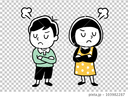 ベクターイラスト素材：怒る男の子と女の子、子供たち 103982287