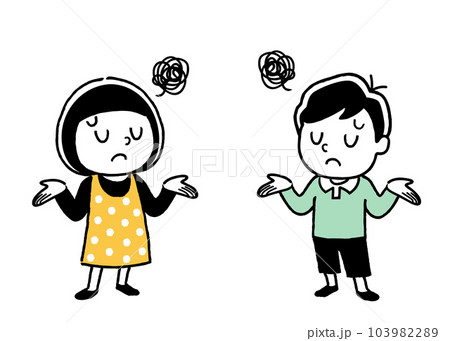 ベクターイラスト素材：あきれる男の子と女の子、子供たち 103982289