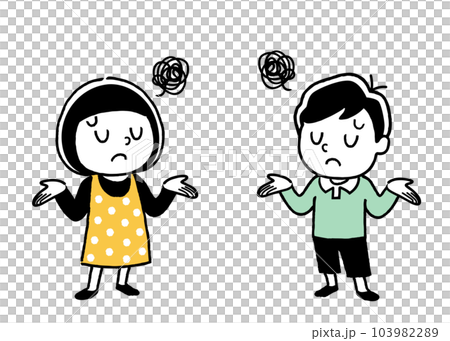 ベクターイラスト素材：あきれる男の子と女の子、子供たち 103982289