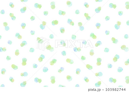 緑と水色の手描き水玉 背景 103982744