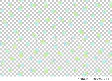 緑と水色の手描き水玉 背景 103982744