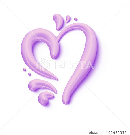 3d calligraphic lilac heart love isolated on white background with clipping path. Romantic inscription Happy Valentine Day or wedding day. 14 February holiday greetings Illustration 3d calligraphic lilac heart love isolated on white background with clipping path. Romantic inscription Happy Valentine Day or wedding day. 14 February holiday greetings Illustration 103983352