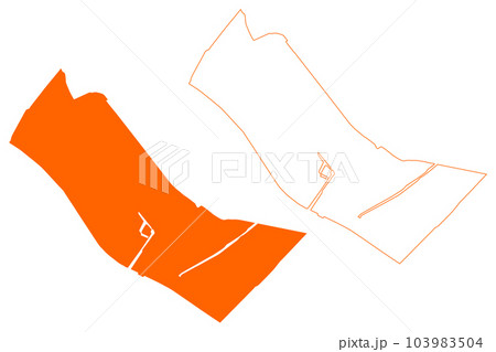 Maassluis municipality (Kingdom of the Netherlands, Holland, South Holland or Zuid-Holland province) map vector illustration, scribble sketch map 103983504