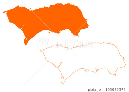 Noord-Beveland municipality (Kingdom of the Netherlands, Holland, Zeeland or Zealand province) map vector illustration, scribble sketch North Beveland map 103983573