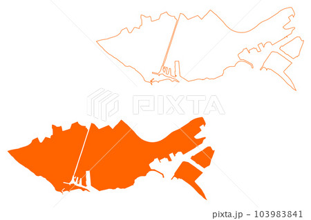Vlissingen municipality (Kingdom of the Netherlands, Holland, Zeeland or Zealand province) map vector illustration, scribble sketch Flushing or Vlissienge map Vlissingen municipality (Kingdom of the Netherlands, Holland, Zeeland or Zealand province) map vector illustration, scribble sketch Flushing or Vlissienge map 103983841