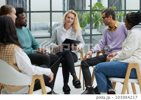 Business Meeting. Audience in the conference hall. Business and Entrepreneurship 103984217