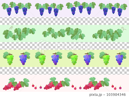 Decorative border set of grapes and grape vines 103984346
