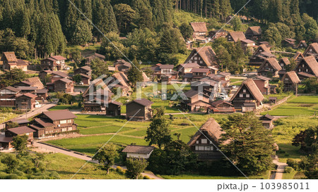 夏の白川郷（夕景） 103985011
