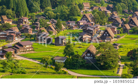 夏の白川郷（夕景） 103985012