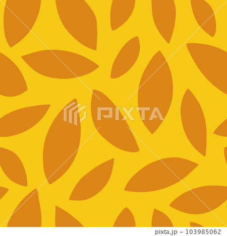 Minimalist hand drawn Sunflower petals seamless pattern on yellow background. 103985062