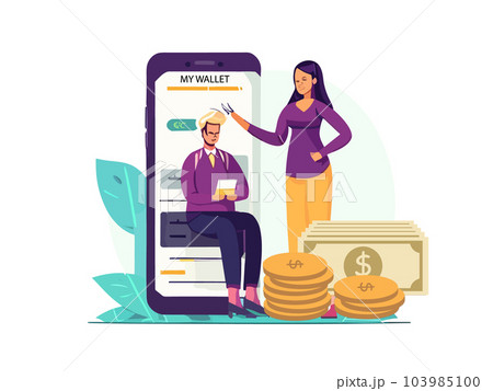 Refund payment money transfer system online concept. into application Internet banking via two smartphone, globe transaction worldwide, copy space, 3d rendering illustration cartoon minimal Refund payment money transfer system online concept. into application Internet banking via two smartphone, globe transaction worldwide, copy space, 3d rendering illustration cartoon minimal 103985100