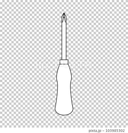 Monochrome illustration _ Phillips screwdriver No. 1 Monochrome illustration _ Phillips screwdriver No. 1 103985302