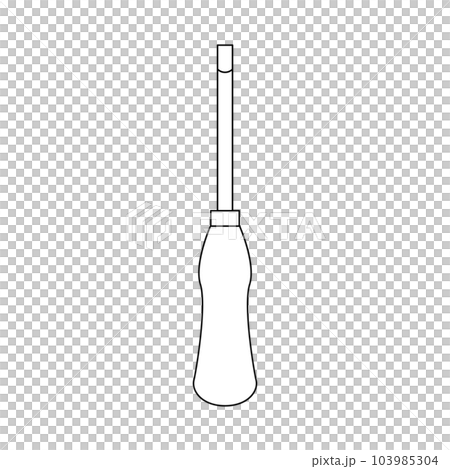 Monochrome illustration_flat screwdriver No. 1 Monochrome illustration_flat screwdriver No. 1 103985304