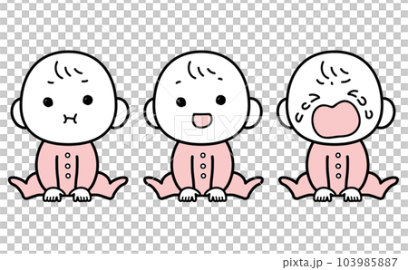 Baby facial expression illustration set Baby facial expression illustration set 103985887