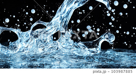Splashing of Hyaluron gel. Liquid hyaluronic acid gel on macro. Hyaluronic acid cosmetic gel. Bubbles Gel texture on skin black background. Textured background with oxygen bubbles. skin care product Splashing of Hyaluron gel. Liquid hyaluronic acid gel on macro. Hyaluronic acid cosmetic gel. Bubbles Gel texture on skin black background. Textured background with oxygen bubbles. skin care product 103987885